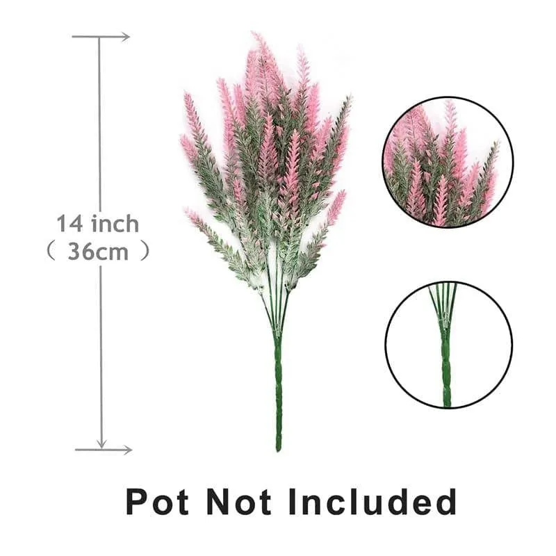 Faux Plastic Artificial Lavender Floral Stick - Pink & Green media 6