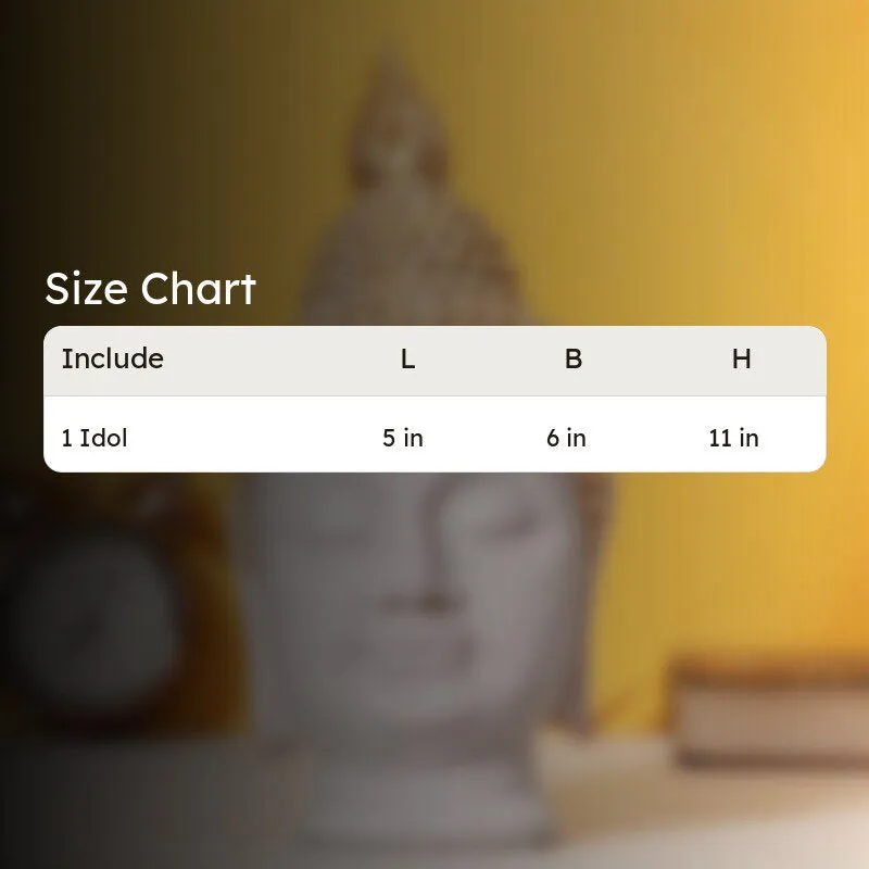 Tranquil Buddha Idol - White media 8