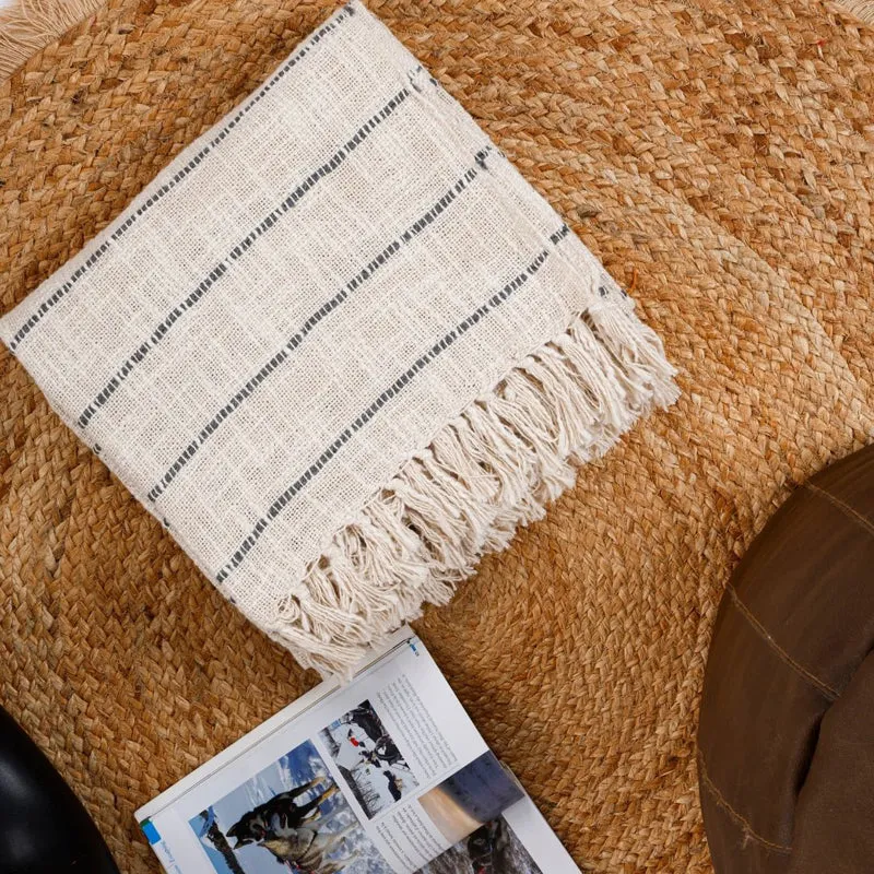 Flint Twist Striped Throw - Off White & Grey media 6
