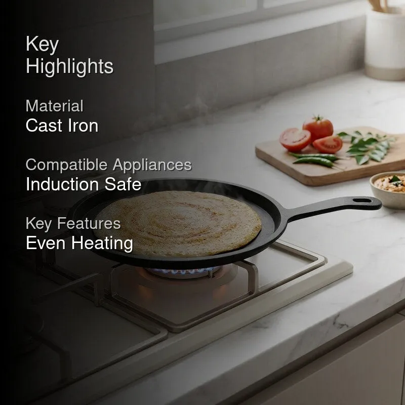 Loha Induction Safe Cast Iron Dosa Tawa - 25 cm media 2