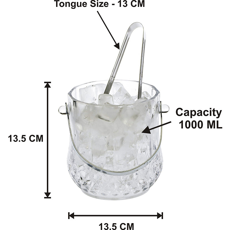 Nesta 1000 ML Ice Bucket With 180 ML Glass And Tong - Six Piece Set media 5