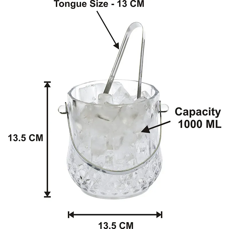 Nesta 1000 ML Ice Bucket With 180 ML Glass And Tong - Six Piece Set media 5