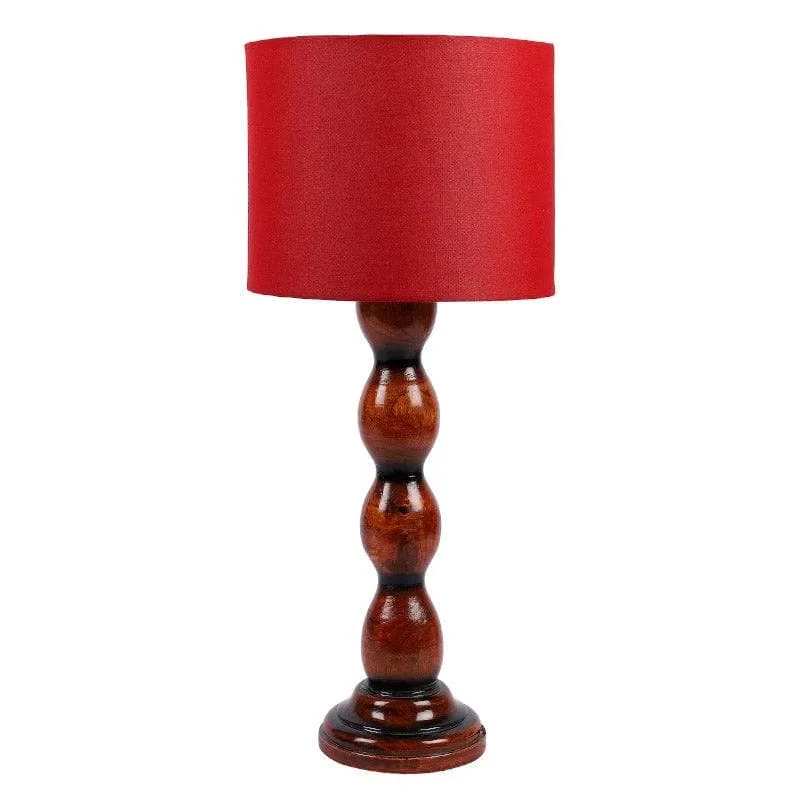 Rosa Winde Fabric Table Lamp - Red,Brown media 5