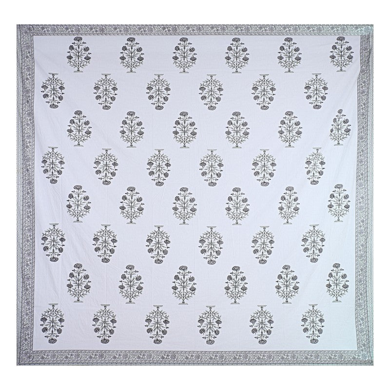 ShahiGuldaan Handblock Printed Cotton Bedsheet (Black) - 400 TC media 7