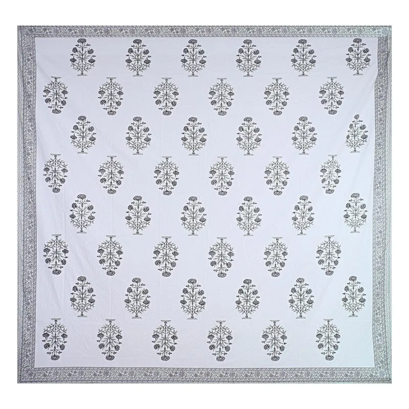ShahiGuldaan Handblock Printed Cotton Bedsheet (Black) - 400 TC media 7