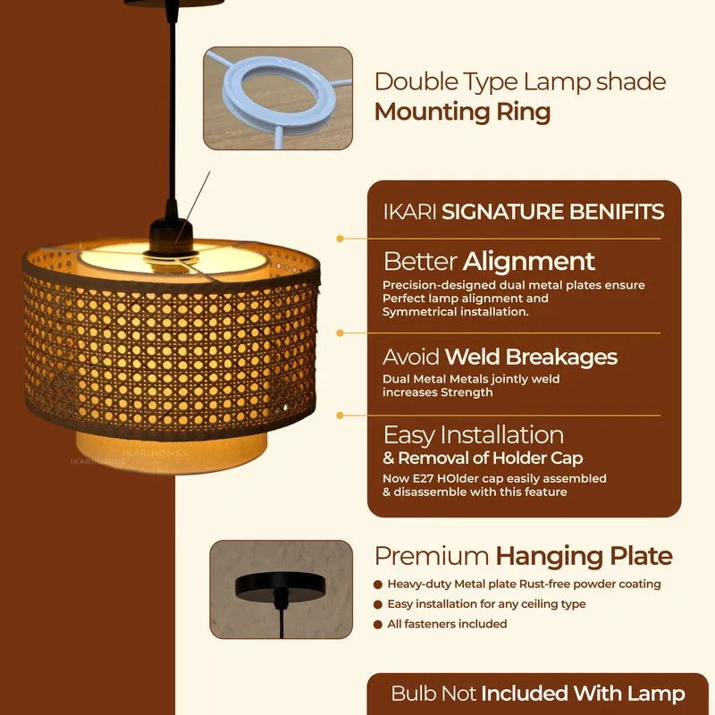 Darlinor Rattan Boho Ceiling Lamp - Brown media 7