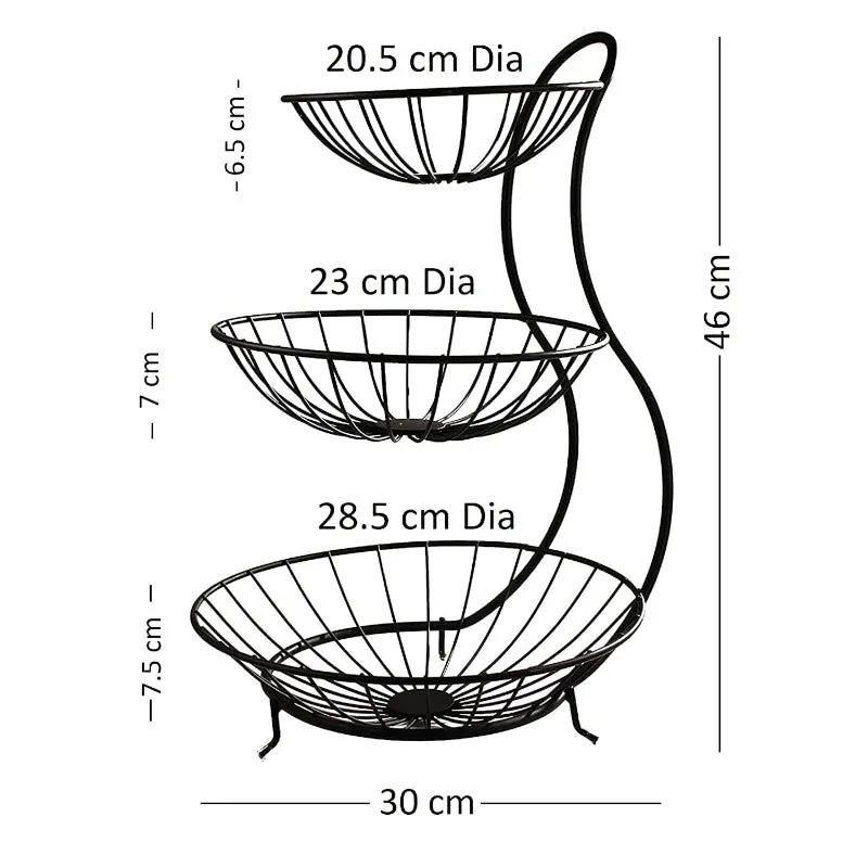 Health Store Stainless Steel 3-Tier Fruit Basket media 5