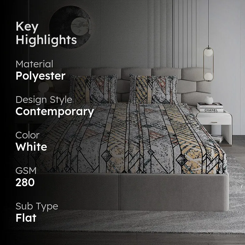 Monte Carlo Flow Forms Bedsheet (White) - 280 GSM media 2
