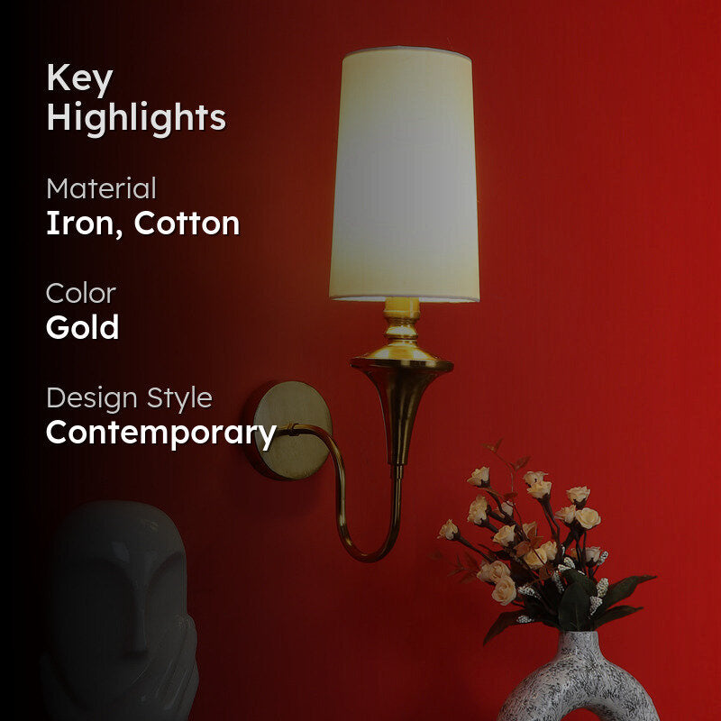 Leino Cotton & Iron Wall Lamp media 2