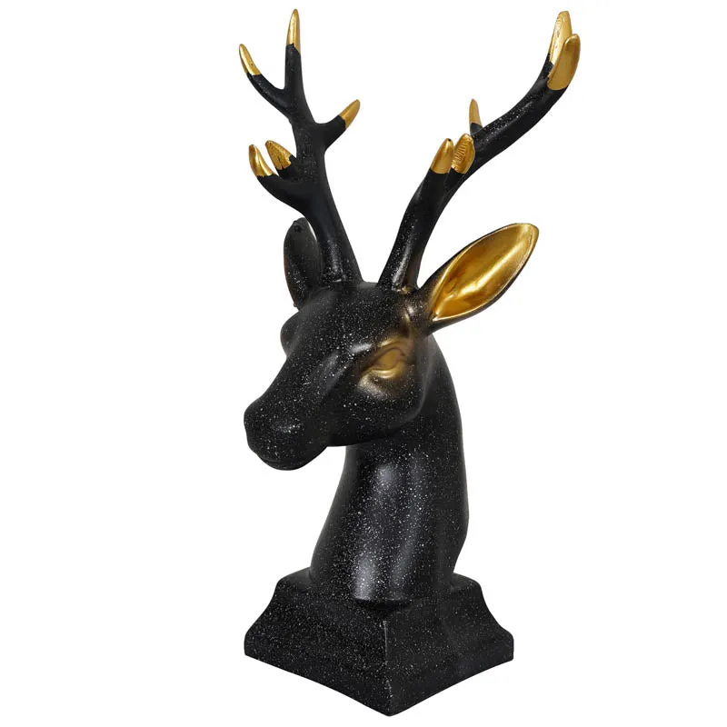 Gilded Stag Painted Polyresin Show Piece - Black media 4