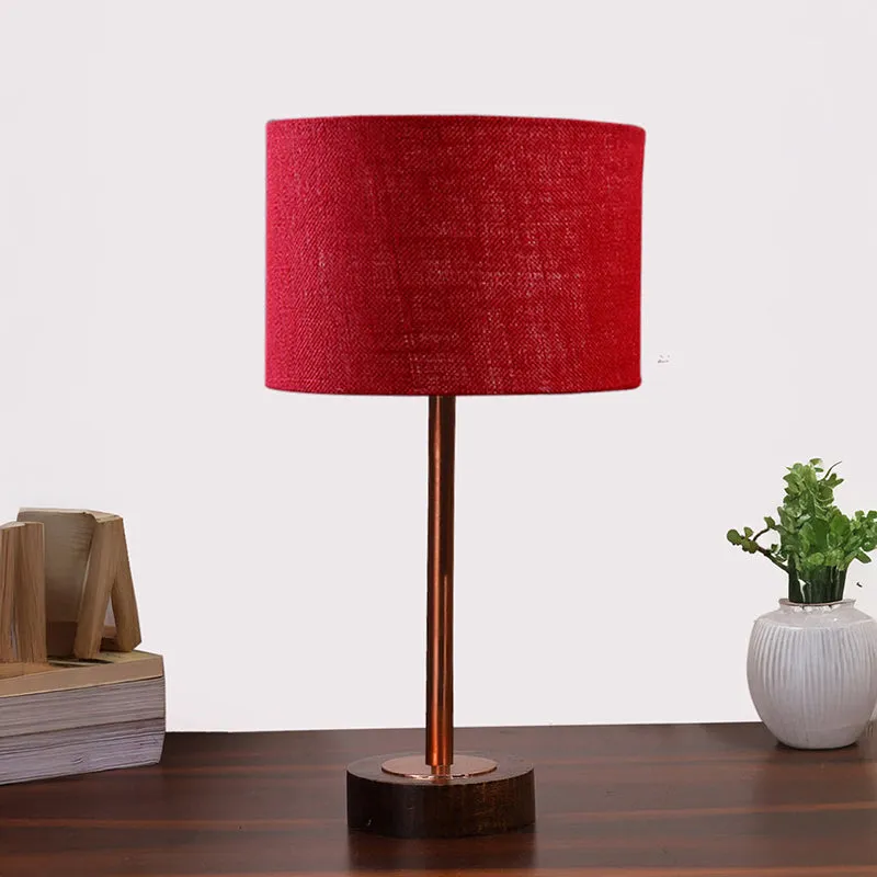 Sienna I Rodin Wooden Table Lamp - Maroon,Copper,Brown media 3