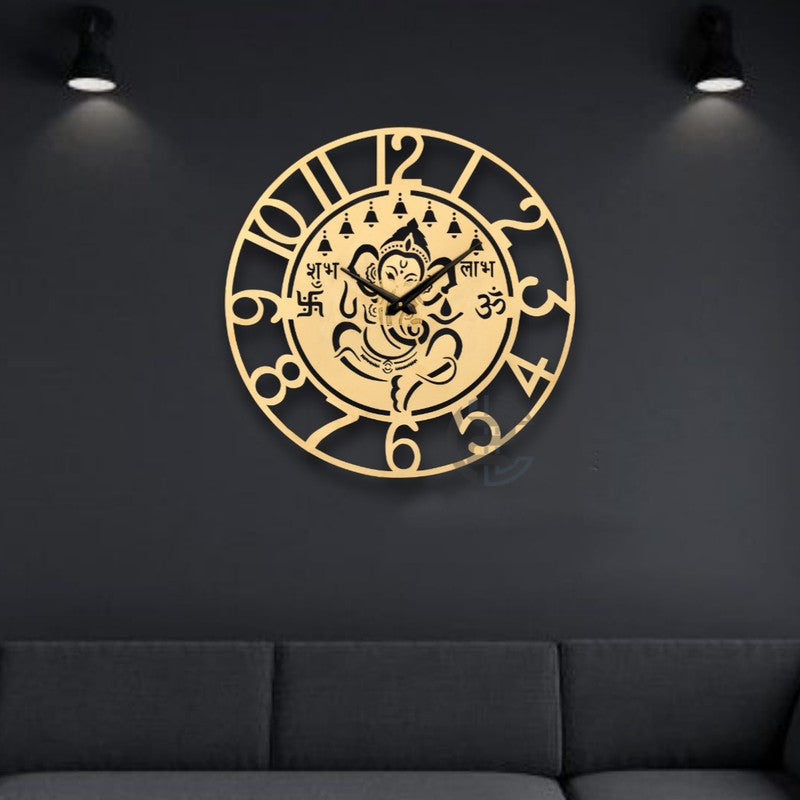 Brassy Silent Wall Clock - Gold media 7