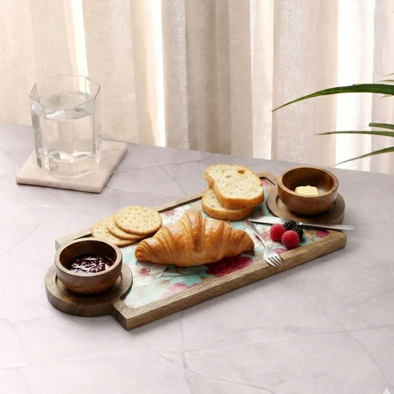 Norvella Mango Wood Dining Platter - Three Piece Set media 1