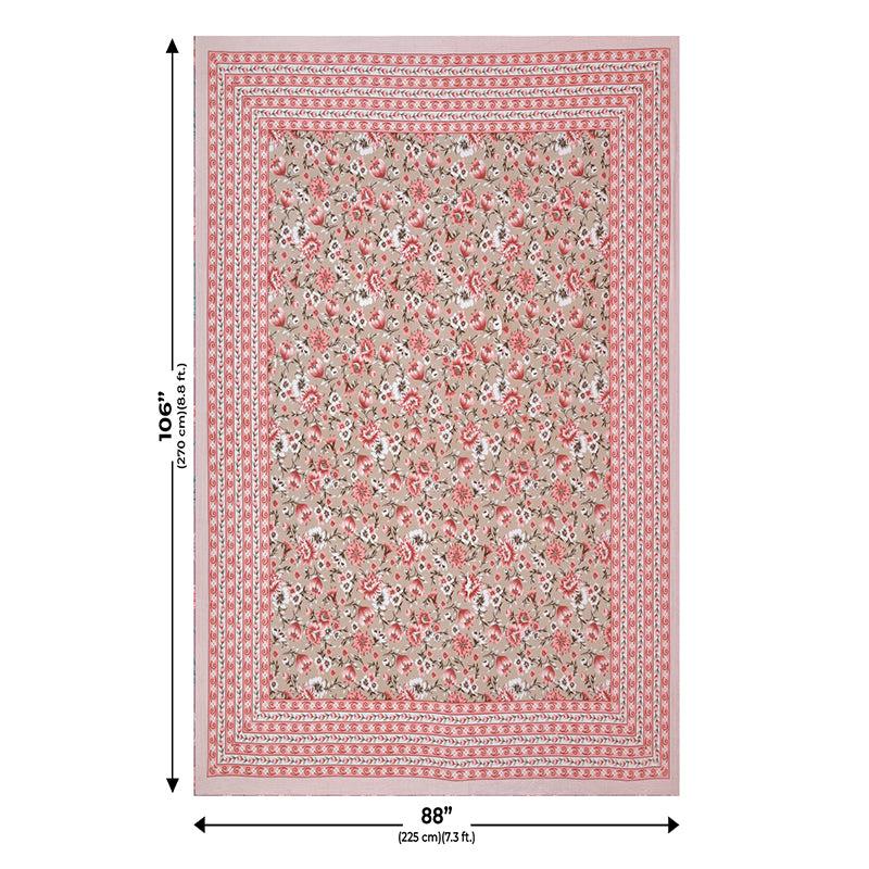 Sarva Floral Cotton Bedsheet (Pink,Green) - 180 TC media 5
