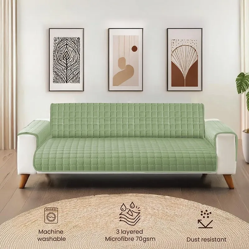 Urban Space Sage Green Textured Sofa Cover media 4