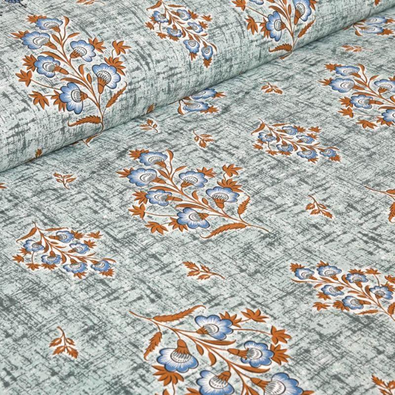 Floral Kaleidoscope Cotton Bedsheet (Blue) - 120 TC media 5