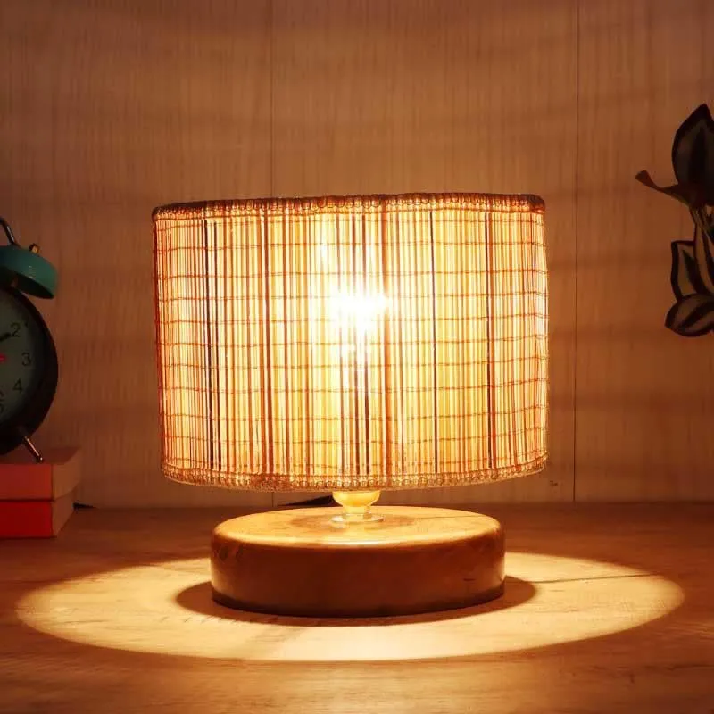 Husky Short Bamboo Table Lamp - Beige,Brown media 1
