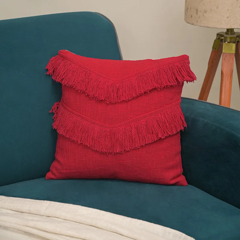 Fringe Comfort Cushion Cover - Red media 1