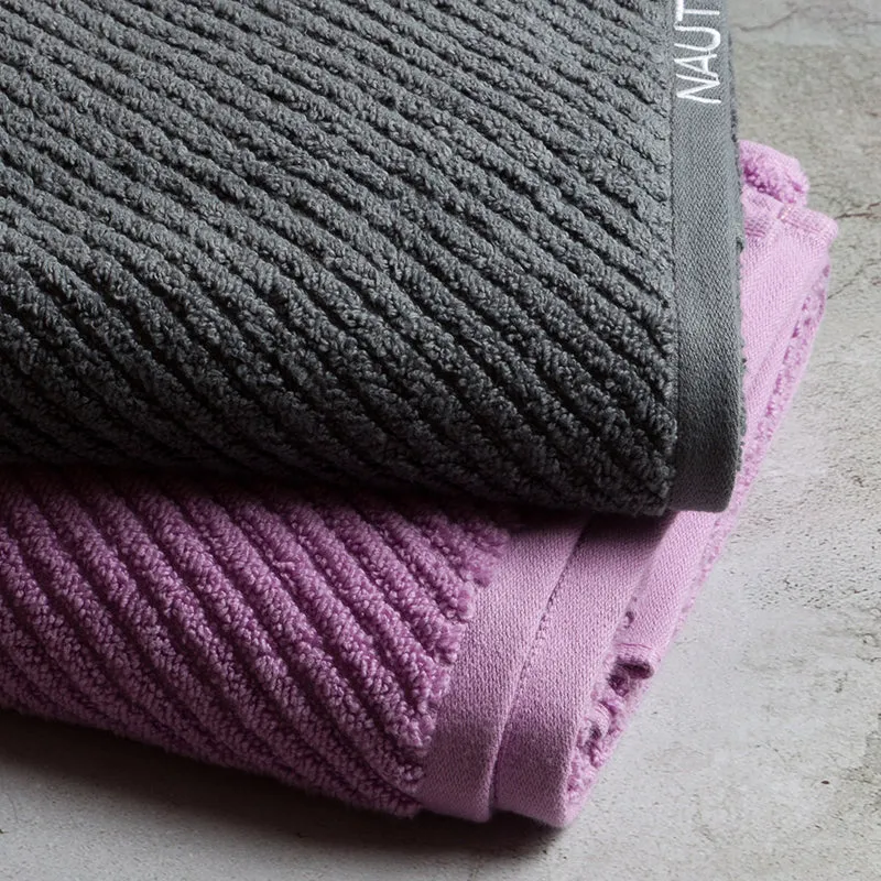 Nautica Riviera Soft Cotton Bath Towel (Dark Grey & Lilac) - Set Of Two media 5