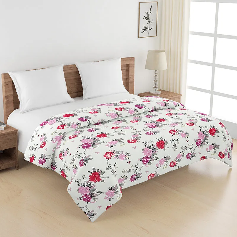 Swayam Ruvo Rosa Cotton Comforter (Red,Pink) - 150 GSM media 1