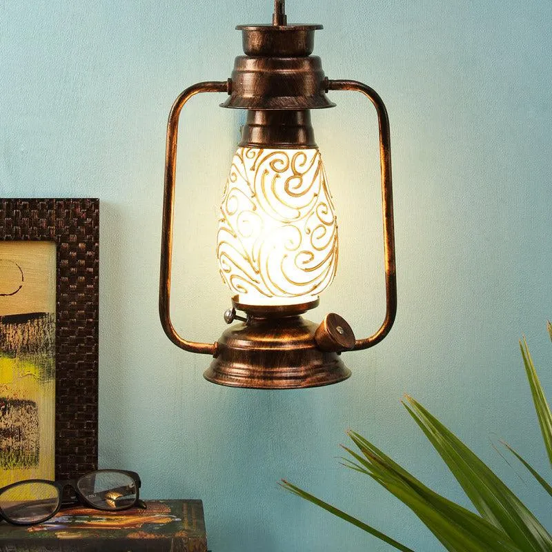 Saagar Mosaic Lantern Iron Wall Lamp - Copper media 1