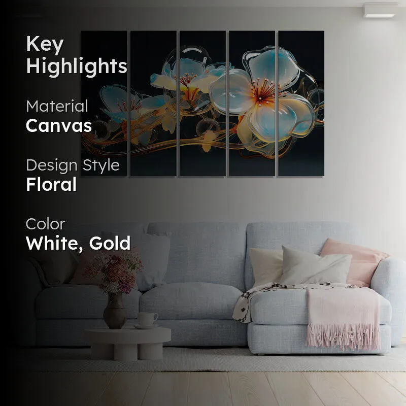 Daisy Derla Wall Painting - Set Of Five media 2