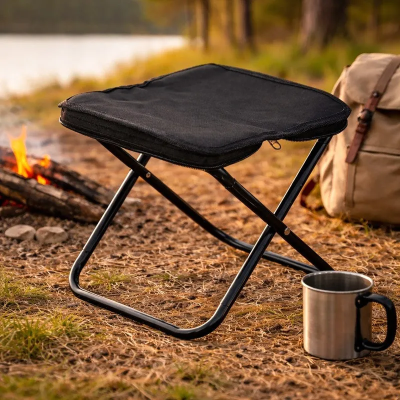 Rioware Fold Ease Steel Accent Stool - Black media 1