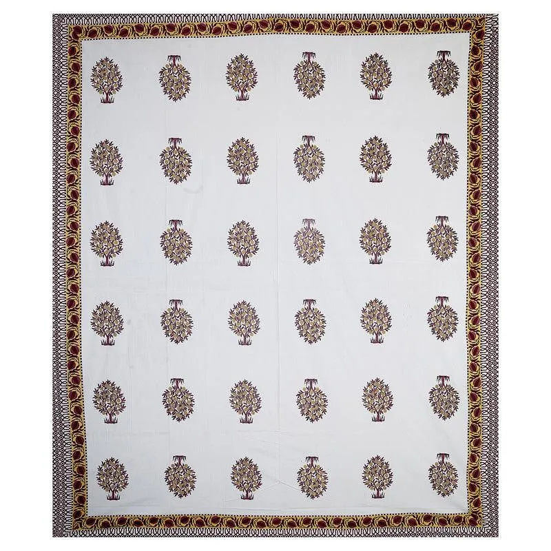 Chatur Floral Cotton Bedsheet (Yellow) - 144 TC media 5