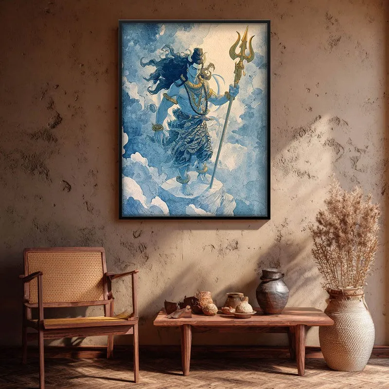 Mahadev With Trishul Divine I Archival Paper Wall Art media 1
