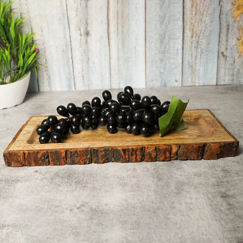 BarkServe Rectangle Mango Wood Serving Platter media 1