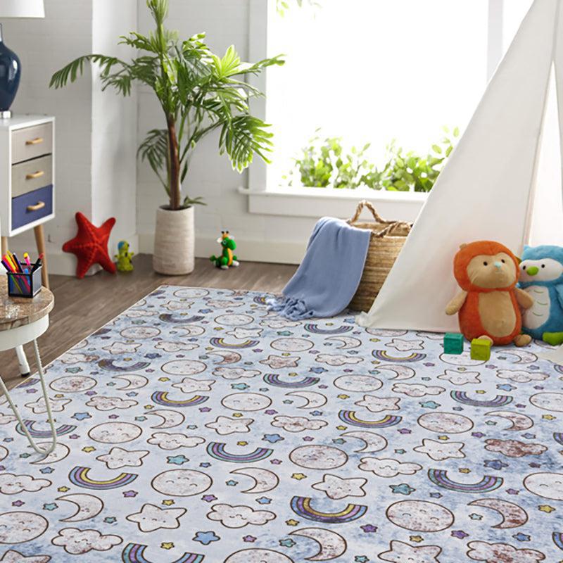 Lunar Light Lane Kids Polyester Anti-Skid Carpet - Sky Blue media 3