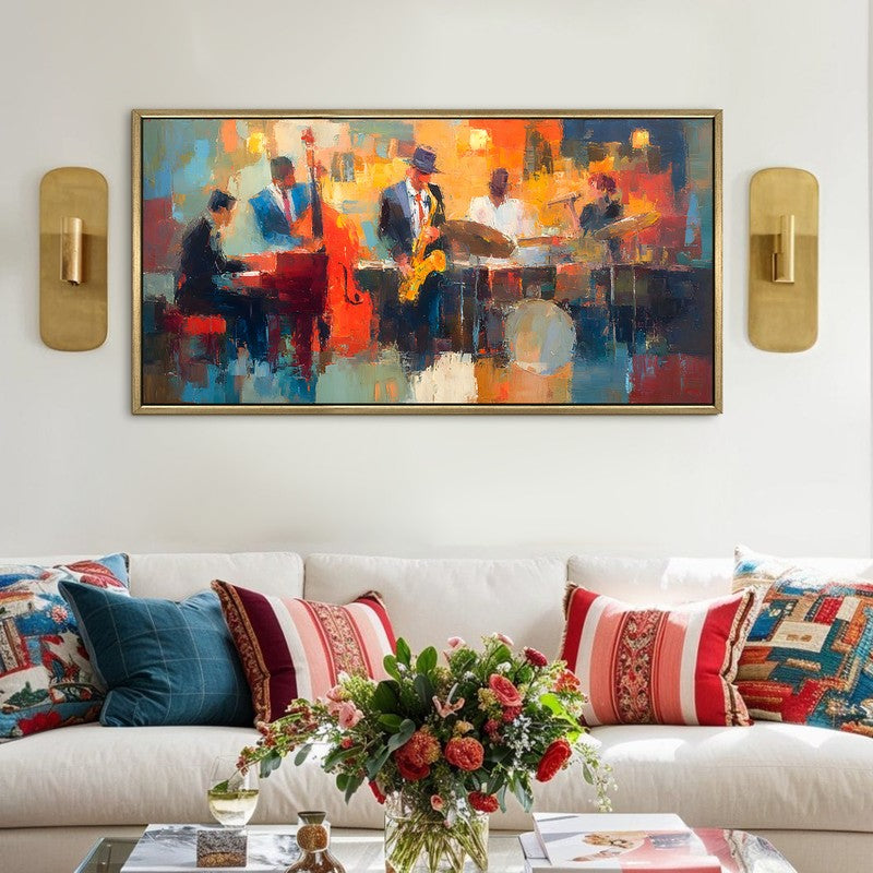 Vibrant Blocks Canvas Wall Painting With Frame