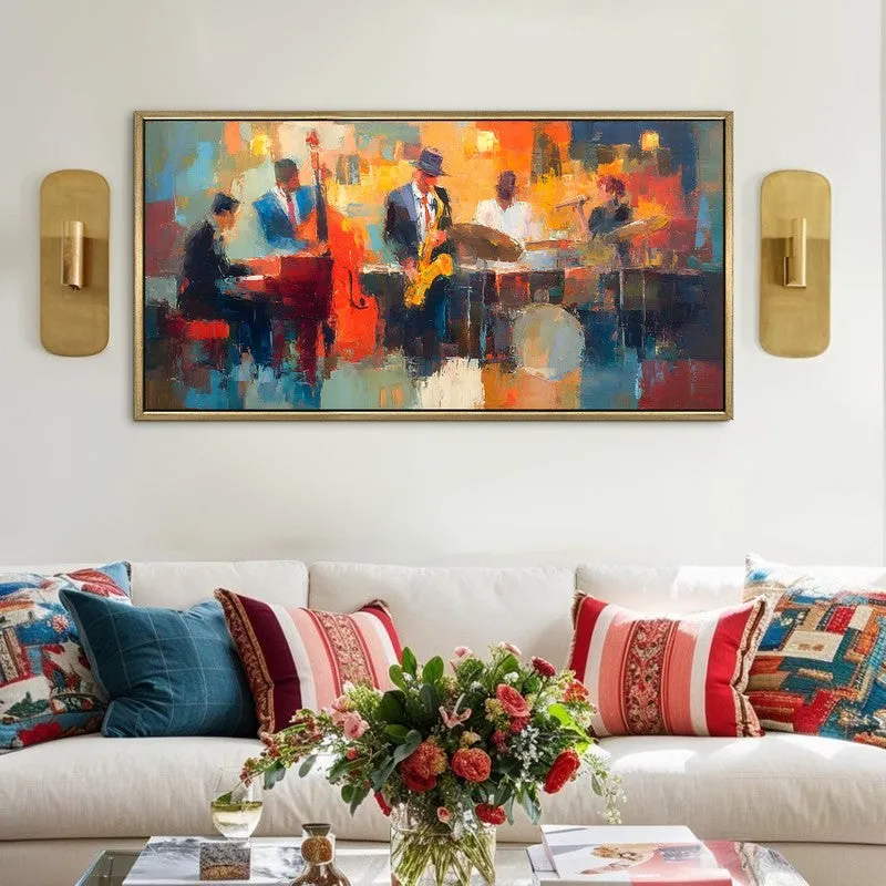Vibrant Blocks Canvas Wall Painting With Frame media 1
