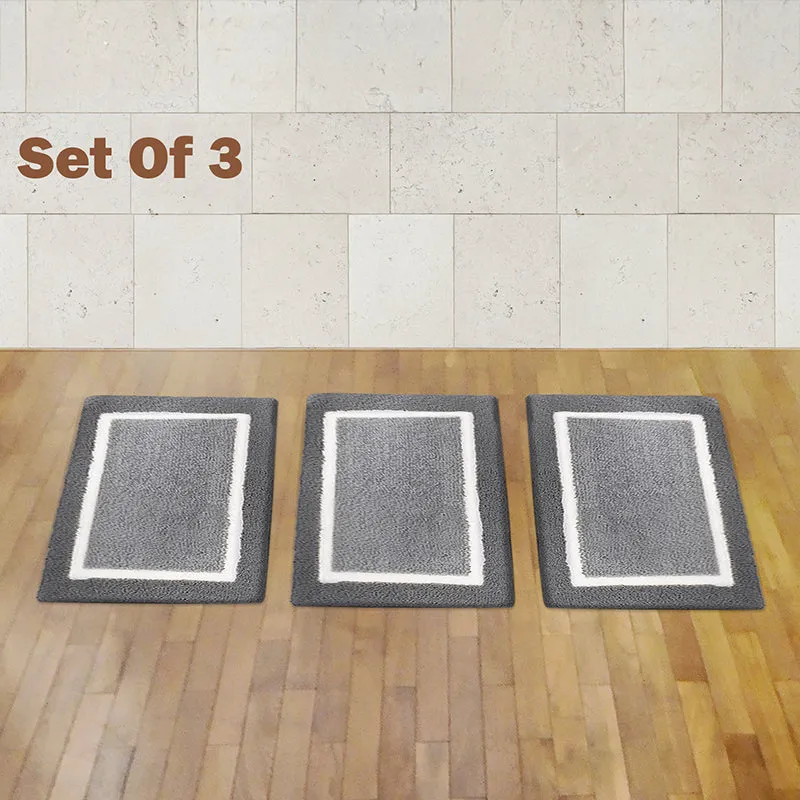Luxe Anti Skid Bath Mat (Grey) - Set Of Three media 1