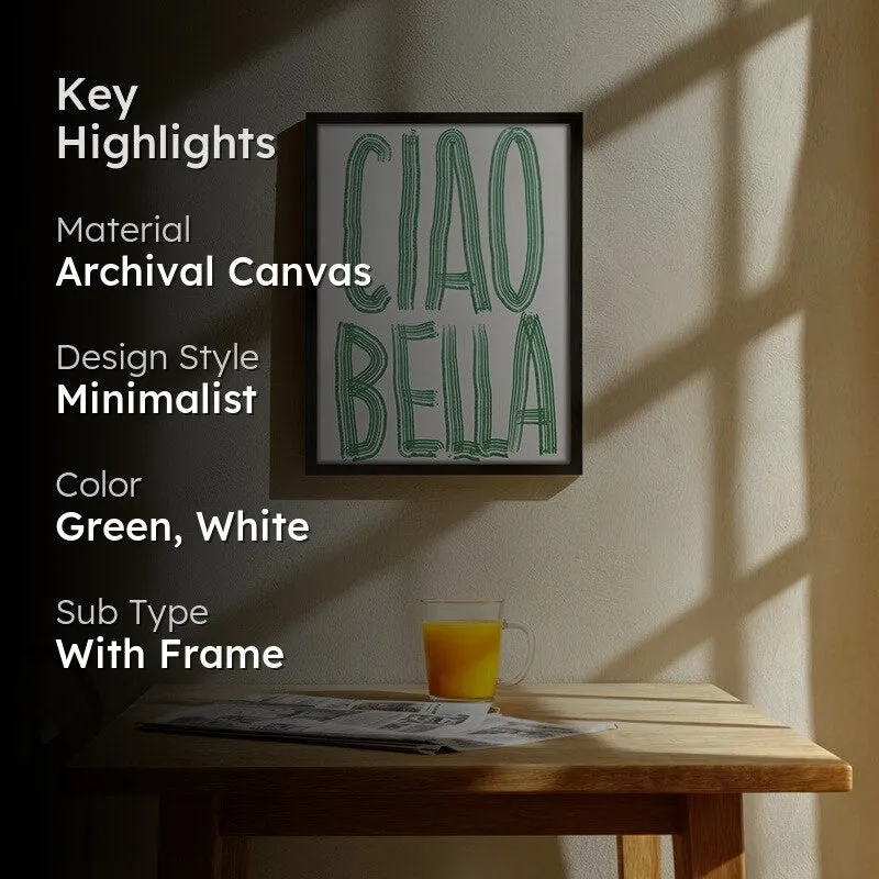 Ciao Bella Archival Canvas Wall Art - Black media 2