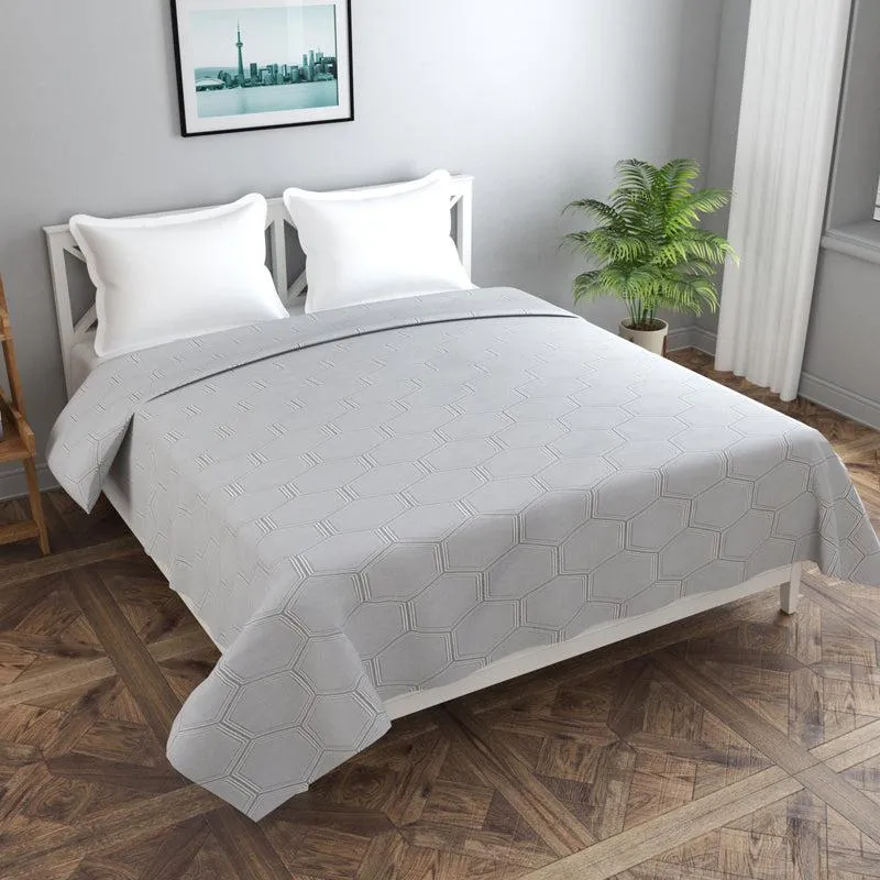 Soft Hive Cotton Duvet Cover (Grey) - 210 TC media 1
