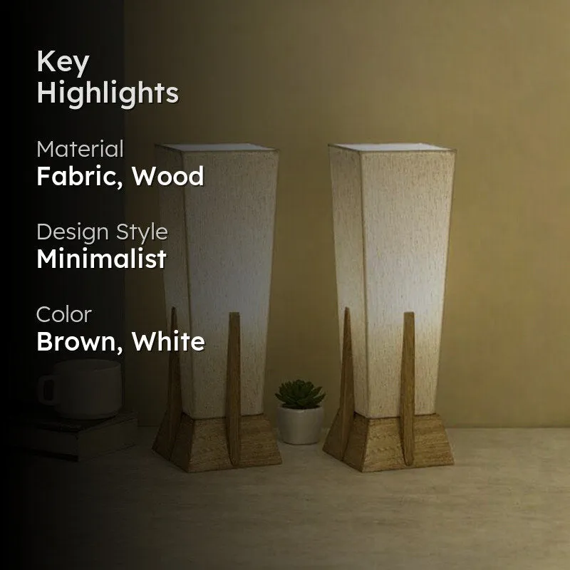 Weathered Luna Fabric Table Lamp (White) - Set of Two media 2