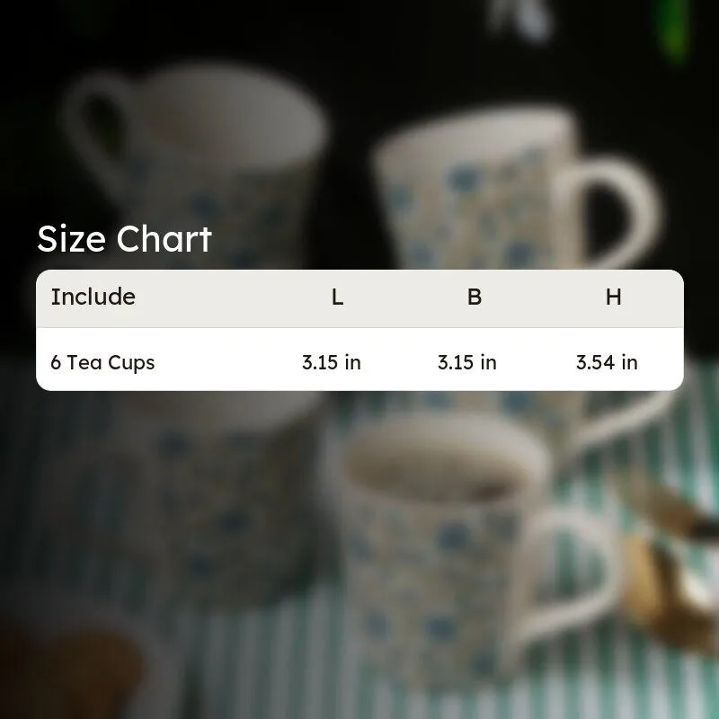 Amber Ceramic Tea Cup (220 mL Each) - Set Of Six - 7