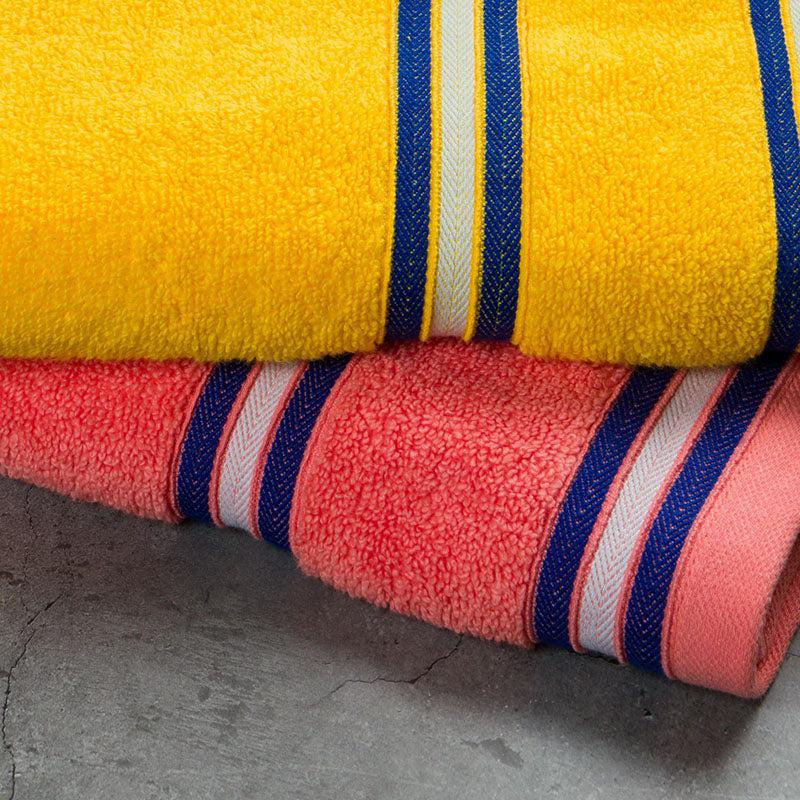Nautica Dove Down Cotton Towel Set (Yellow & Coral) - Set Of Two media 5