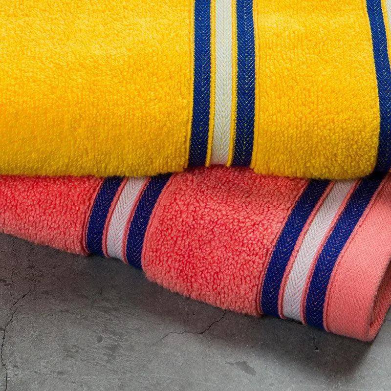 Nautica Dove Down Cotton Towel Set (Yellow & Coral) - Set Of Two - 5