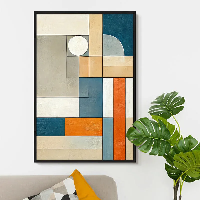 Fluid Geometry Wall Painting With Frame media 5