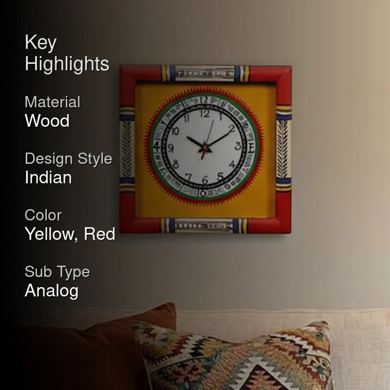 Dosera Warli Wooden Wall Clock media 2