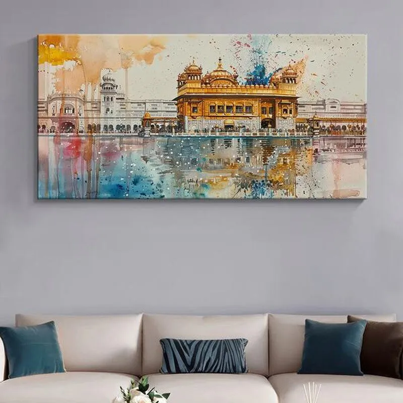Golden Temple of Amritsar Poly Canvas Wall Painting media 1