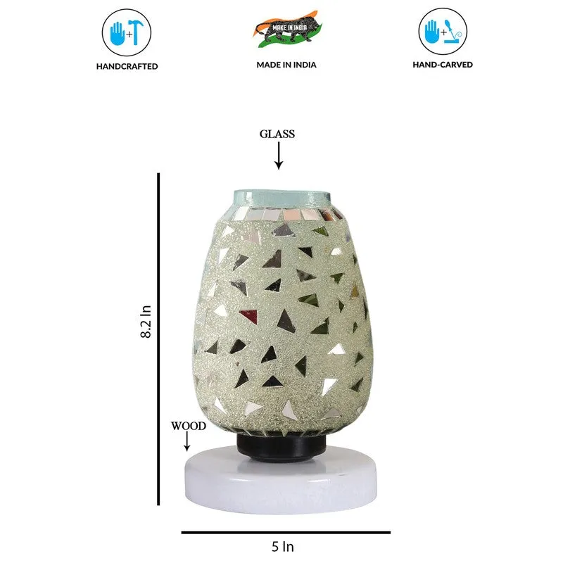 Prismine Mosaic Glass Table Lamp With Wooden Base - Multicolor media 8