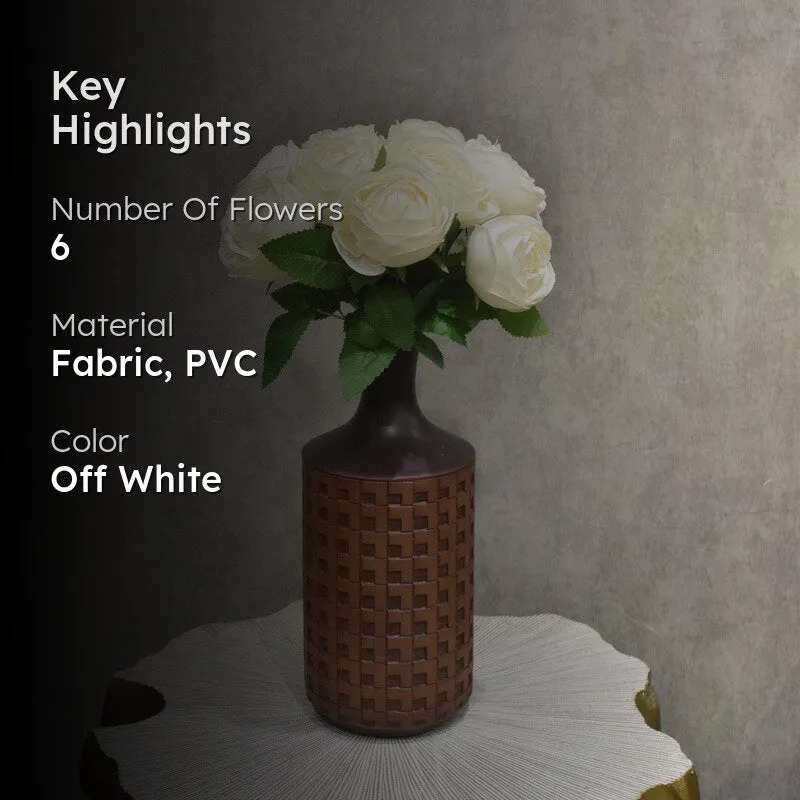 Eternal Roses Artificial Flower Bunch - White media 2
