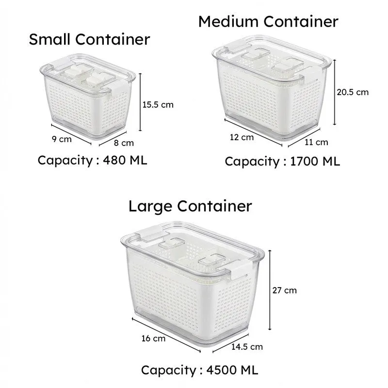 FreshLock White Clear PET Container (480 mL/1700 mL/4500 mL) - Set of Three media 7