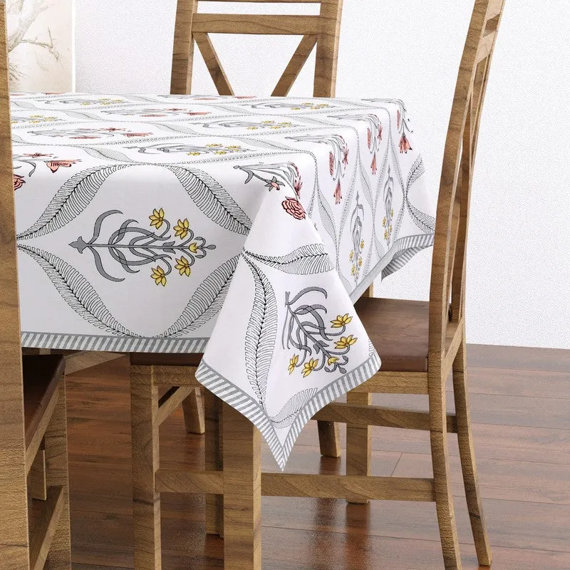 SignatureWhite Cotton Table Cover - Peach,Yellow media 3