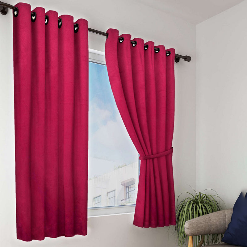 Nigel Blackout Curtain (Maroon) - Set Of Two