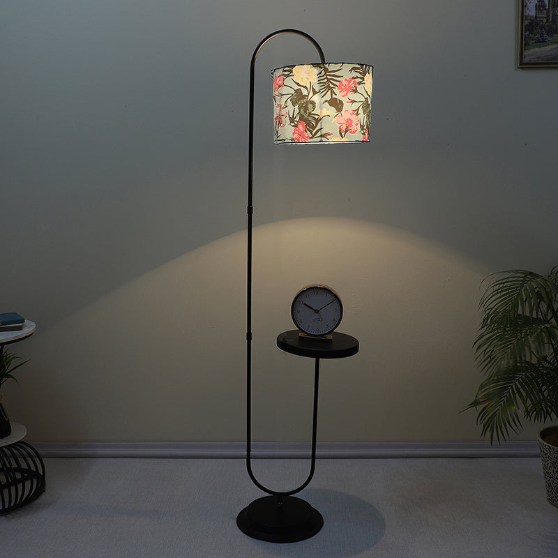 Gardensa Printed Arched Floor Lamp With Shelf
