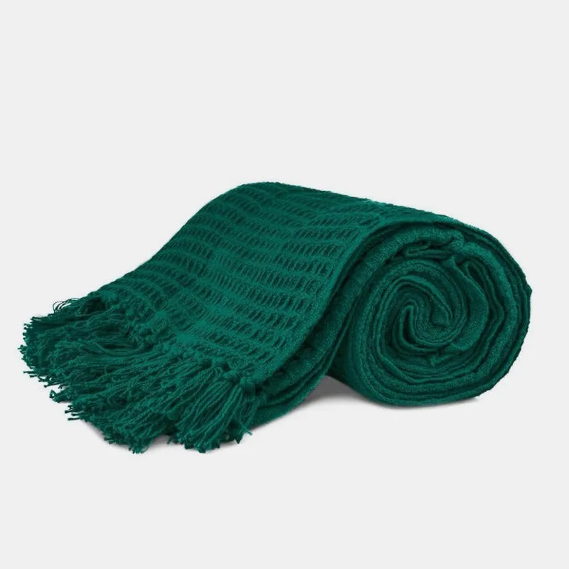 Sona Cotton Plaid Throw - Green media 3